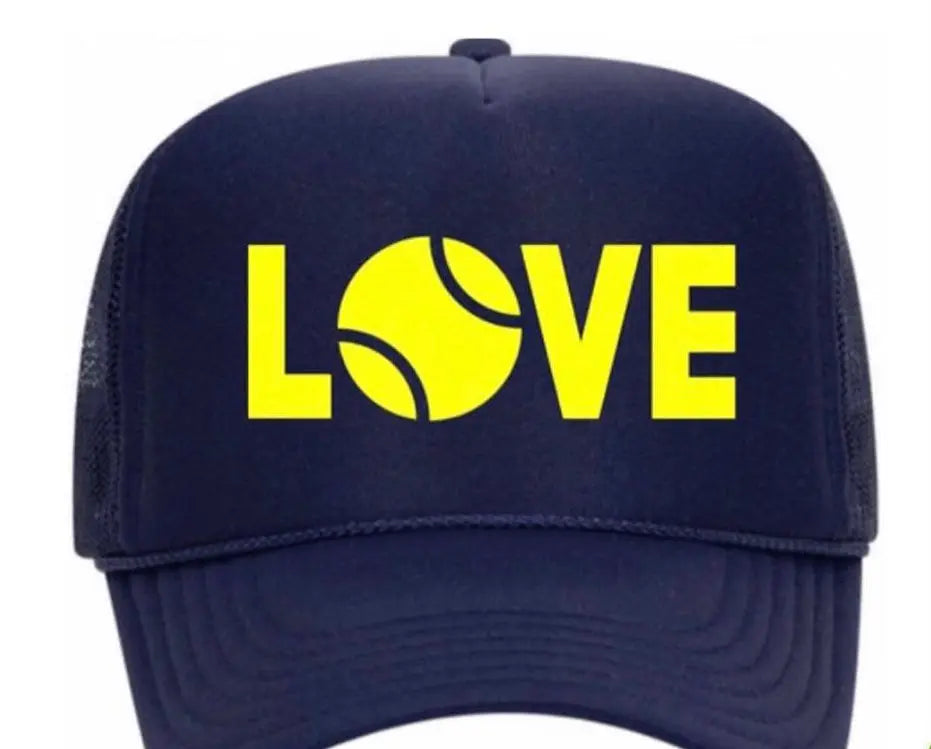 Shop this Tennis hat in the Navy color with yellow lettering. These stylish, colorful hats will offer exceptional sun protection.