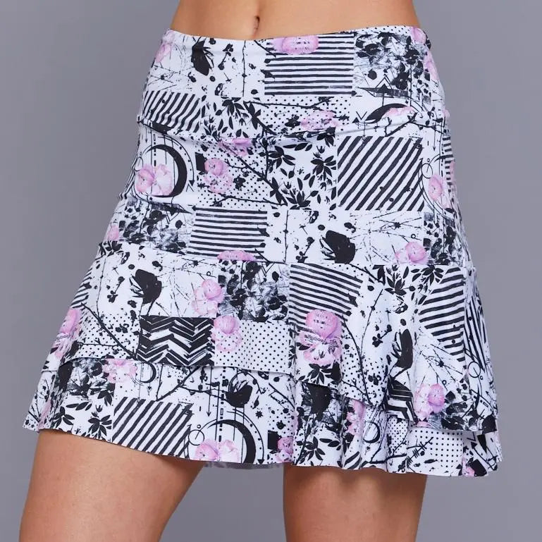 Golf skort from Runway Athletics. Maxi Two Tier Skort - great fit, banded waistband, and a tummy control waist. Fitted around hips.