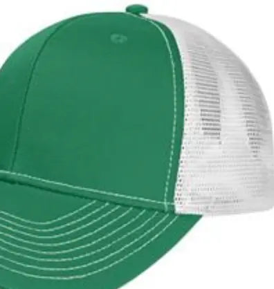 Shop this white and green trucker hat- Runway Athletics. 100% Cotton Twill front panels & visor with mesh back. Pre-curved visor 