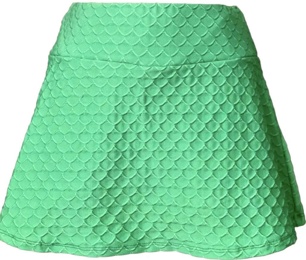 Neon Green Workout Skirt from Runway Athletics. The A-line skirt design provides a flattering, high-quality fit for all body types.