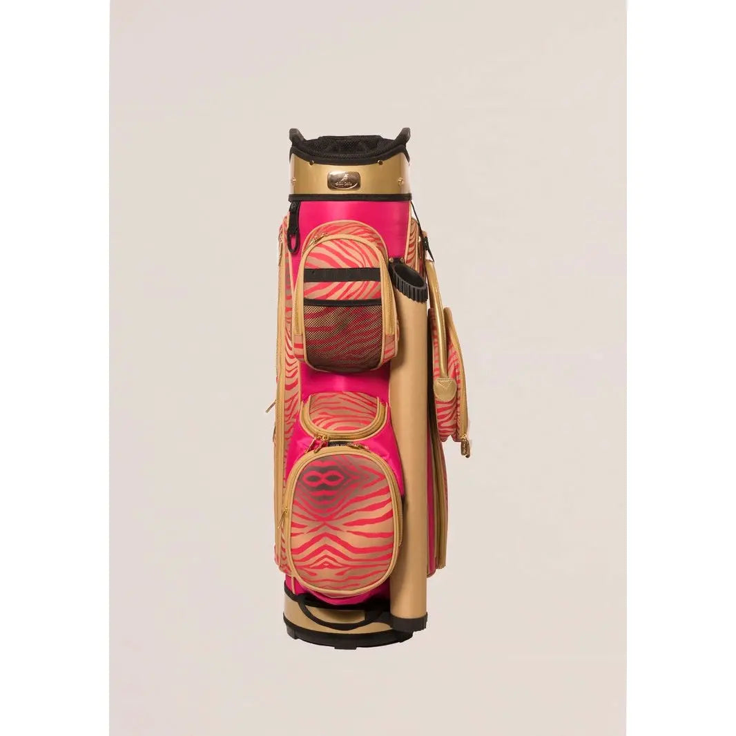Shop Ladies Golf cart bag. The shoulder strap is located at the back of the bag and has more pockets with water-proof fabrics